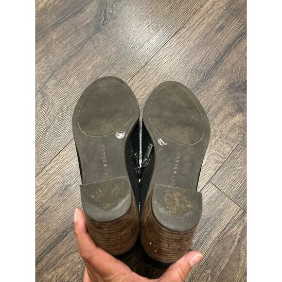 Lucky Brand Black Suede Booties with Zipper Size 7 - Picture 10 of 12